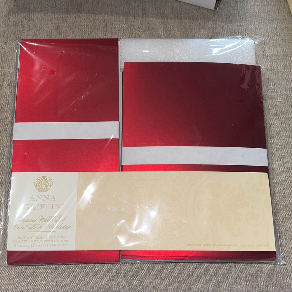 Anna Griffin Luxury Matte Foil Cardstock Holiday 72 sheets New